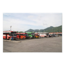 Estación de autobúses arte con fotos