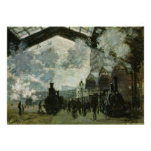 Estación de Lazare del santo de Claude Monet Invitación
