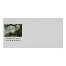 Estación de Lazare del santo de Claude Monet Tarjetas Fotográficas