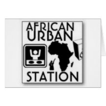 estación urbana africana tarjeta