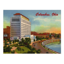 Estado de la postal del vintage del edificio de of