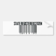 Estado registrado etiqueta de parachoque