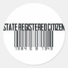 Estado registrado etiquetas redondas