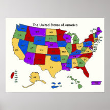 Estados Unidos coloridos trazan el poster de la es