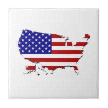 Estados Unidos trazan y la bandera de las Estrella Teja Cerámica