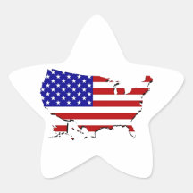 Estados Unidos trazan y la bandera de las Estrella Calcomania Forma De Estrella Personalizada