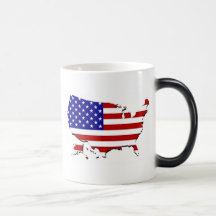 Estados Unidos trazan y la bandera de las Estrella Taza