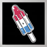 estallido del hielo del cohete retro posters