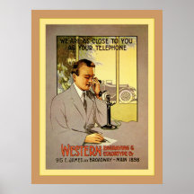 Estamos tan cerca como su vintage del ~ del teléfo poster