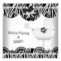 ¡Estamos teniendo UN BEBÉ! Espera blanca negra de  Invitacion Personalizada