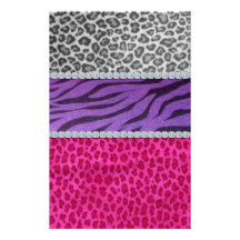 Estampado de animales femenino del diamante papeleria de diseño