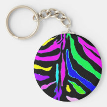 Estampado de animales multicolor vibrante de la ce llaveros