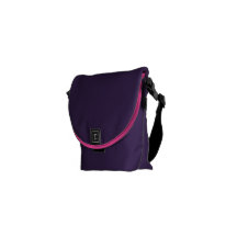 Estampado de animales púrpura de la cebra de las r bolsa de mensajeria 