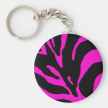 Estampado de animales rosado de la raya de la cebr llavero