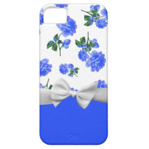 Estampado de flores azul marino de los rosas y arc iPhone 5 funda
