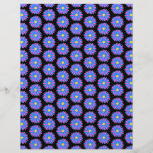 Estampado de flores. Azul, rosado y negro Tarjeton