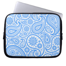 Estampado de flores blanco azul manga computadora