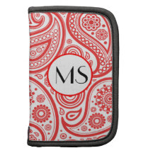 Estampado de flores blanco rojo de Paisley Organizadores