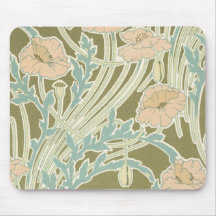 estampado de flores bonito del vintage del nouveau tapete de ratón