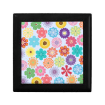 Estampado de flores colorido del flower power feme cajas de regalo