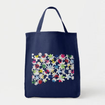Estampado de flores contemporáneo bolsas lienzo