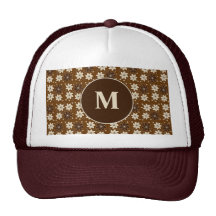 Estampado de flores de Brown Gorros Bordados
