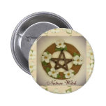 Estampado de flores de la guirnalda del pentáculo  pins