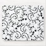estampado de flores del b&w tapetes de raton
