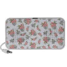 Estampado de flores del rosa de rosas de la cabaña PC altavoces