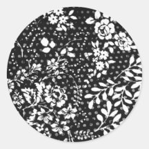 estampado de flores pegatina redonda