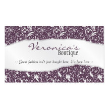 Estampado de flores rasgado - púrpura tarjetas de visita