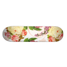 Estampado de flores rosado del vintage de los rosa monopatines personalizados