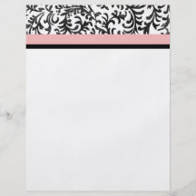 Estampado de flores rosado y negro tarjetón