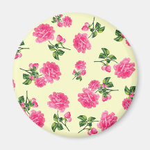 Estampado de flores: Rosas rosados Imán De Frigorífico