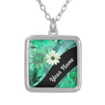 Estampado de flores verde bonito joyeria personalizada