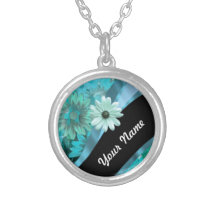 Estampado de flores verde del trullo pendiente personalizado