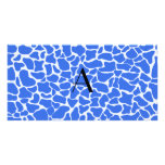 Estampado de girafa del azul del monograma tarjeta personal