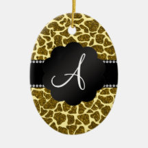 Estampado de girafa del brillo del monograma ornatos
