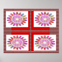 Estampado de plores CUADRADO del diamante Posters