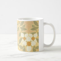 estampado de plores del art déco del vintage tazas