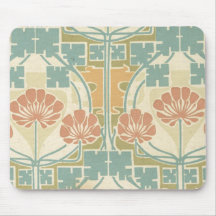 estampado de plores del arte del vintage del art d alfombrillas de raton