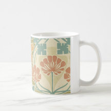 estampado de plores del arte del vintage del art d tazas de café