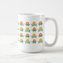 Estampado de plores: Dibujo del vector: Tazas