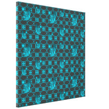 Estampado de plores geométrico azul impresion de lienzo