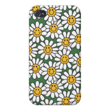 Estampado de plores lindo de la margarita iPhone 4/4S fundas