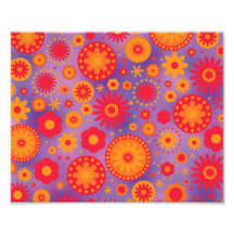 Estampado de plores rojo del hippy del naranja y d cojinete