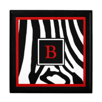 Estampado de zebra con monograma cajas de regalo