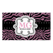 Estampado de zebra descarado de las señoras de la  tarjetas personales