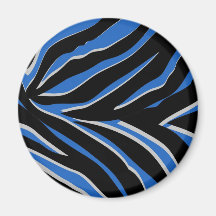 Estampado de zebra en azul imanes para frigoríficos