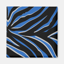Estampado de zebra en azul iman para frigorífico